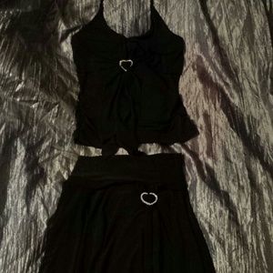 Black Tank top, and skirt