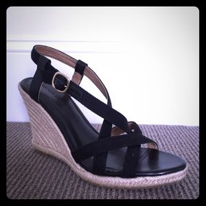 Banana Republic black espadrille wedge