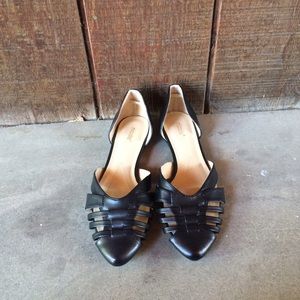 Black open side flats