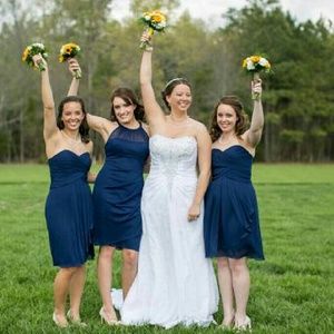 David's Bridal Marine Bridesmaid Dress