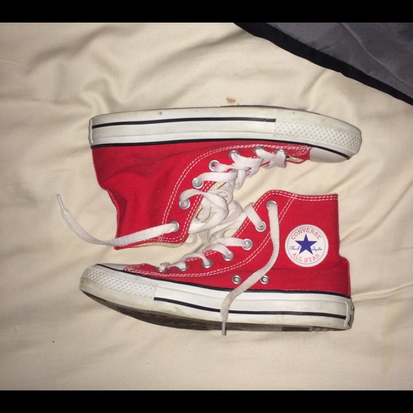 Red high top Converse