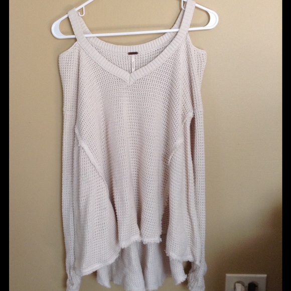 FREE PEOPLE COLD SHOULDER KNIT SWEATER SZ XS