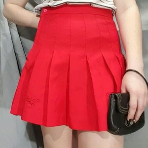 Red pleated skirt size 8
