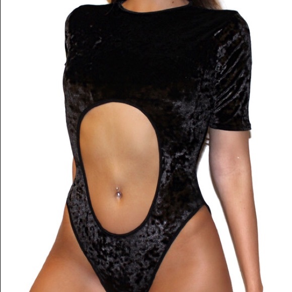 OceanMoon black velvet bodysuit
