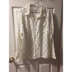 Fun Pineapple Button Up! Merona XL