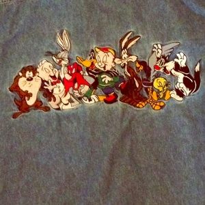 90s Looney Toons Denim Button Down