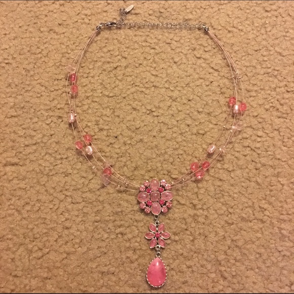 Beautiful Handmade Pink Stone Necklace