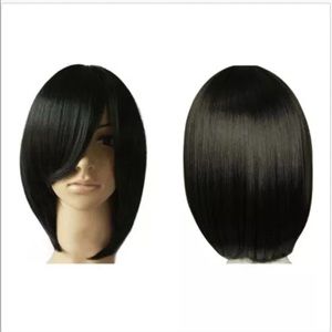 Short Black Synthetic Hair Cosplay Wig