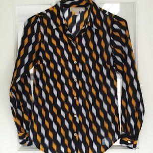 MICHAEL KORS LONG SLEEVE BUTTON UP BLOUSE