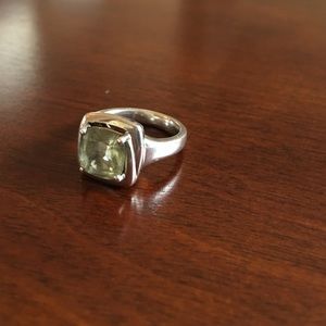 Sterling Silver Ring w/ light green stone