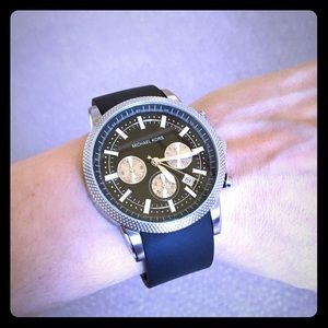 MICHAEL KORS Chronograph Black Rubber Men's Watch