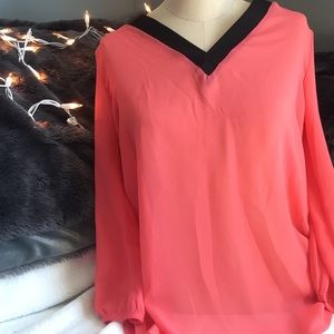 Coral pink dressy top