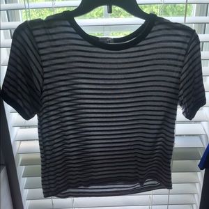 black and white striped t