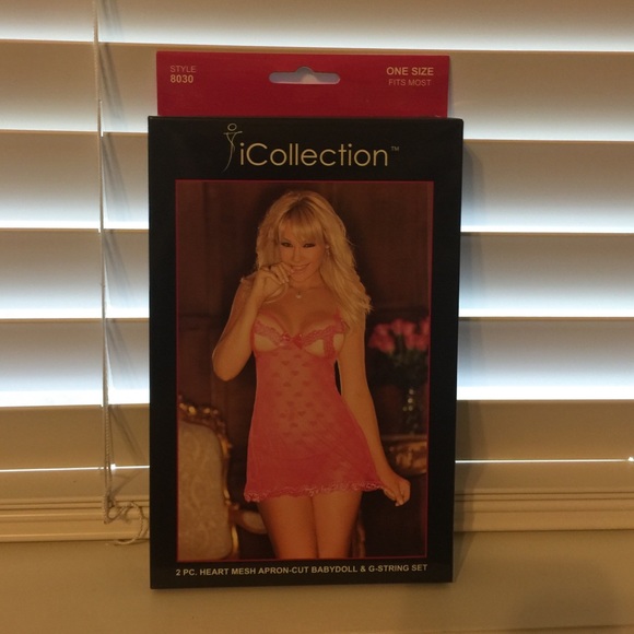 Babydoll and G-string set - pink, one size, NWT