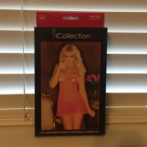 Babydoll and G-string set - pink, one size, NWT