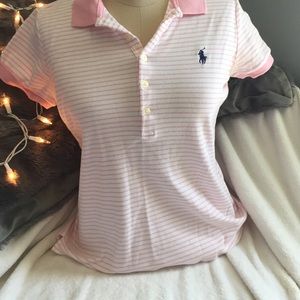 authentic baby pink striped Polo