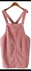 Pink/Coral Corduroy Overall Dress