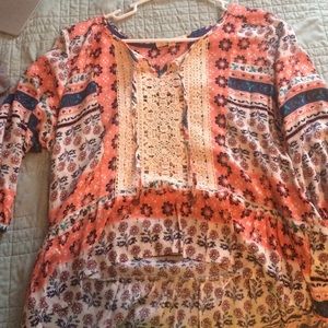 Colorful long sleeve preppy top