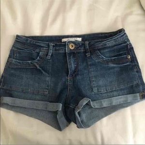 Denim cuff shorts