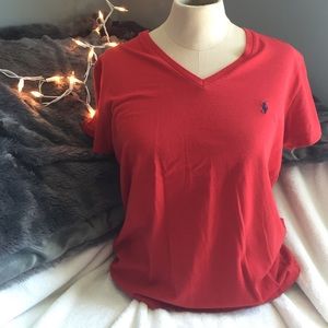 authentic red Polo tee