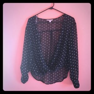 Polka dot twisty blouse
