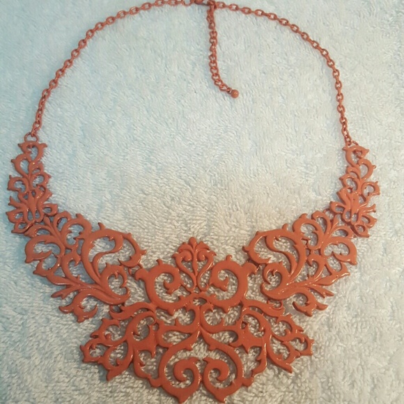 Lovely intricate enameled statement bib necklace