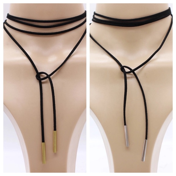 Jewelry - Vegan Suede Leather double wrap chocker/necklace