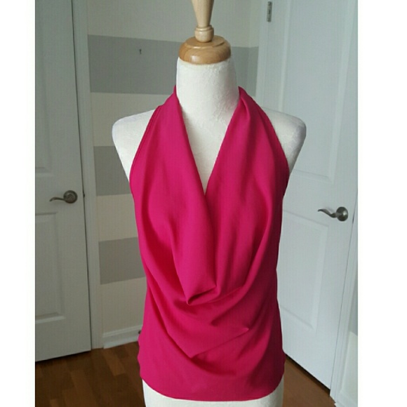 Hot Pink Draped Front Top