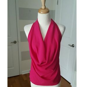 Hot Pink Draped Front Top