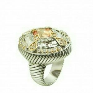 Cz Twisted Rope Ring sz 9