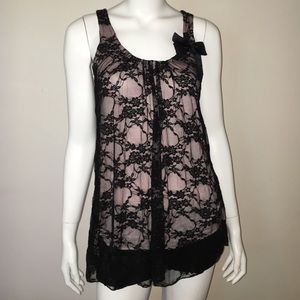 Black Lace Flowy Tank