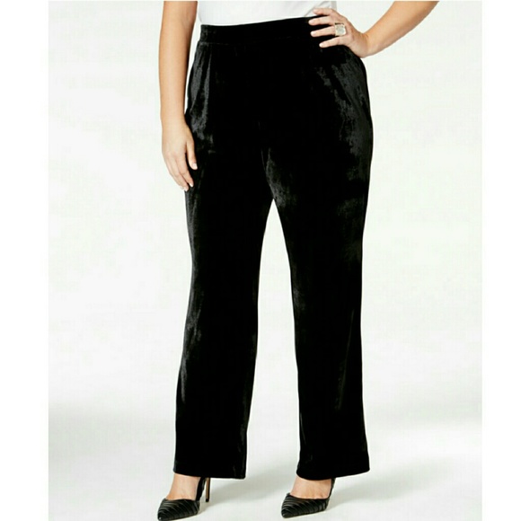 NY Collection Plus Size Bootcut-Leg Velvet Pants - Picture 1 of 1