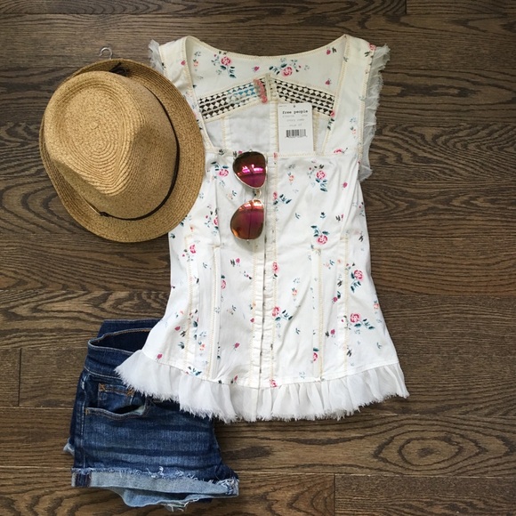 Free People Tops - Free People Floral Corset Top NWT