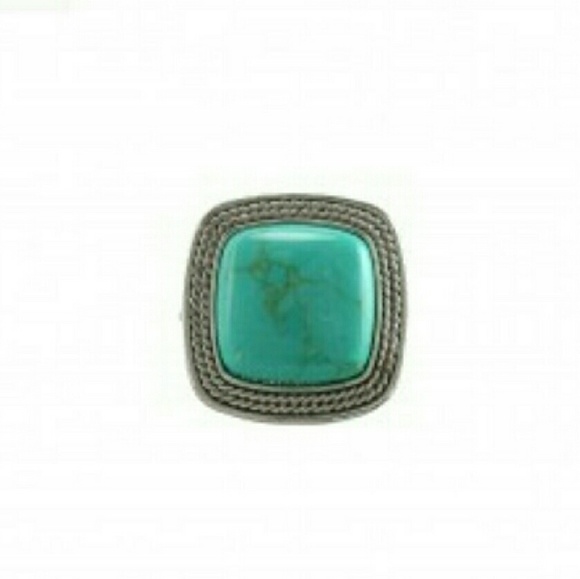 Twisted Rope Turquoise Ring Sz 9