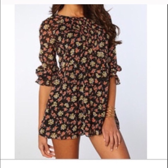 Free People Dresses & Skirts - Free people navy blue flowers mini dress sz 0