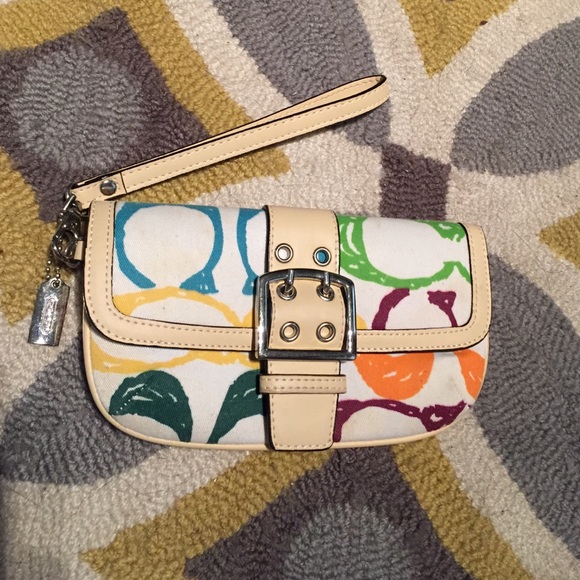 Coach multicolor clutch