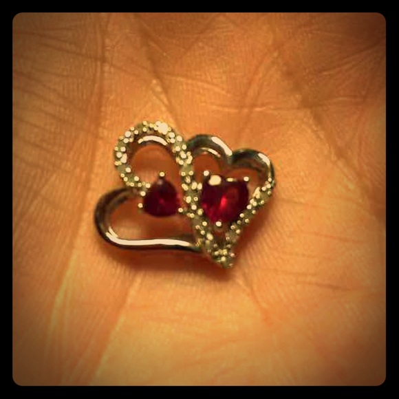 Double Heart Pendant .925