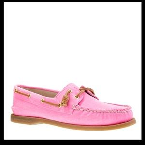 Pink j crew sperry