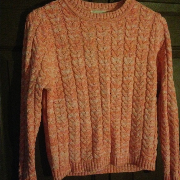 Pink cable knit sweater Cotton On