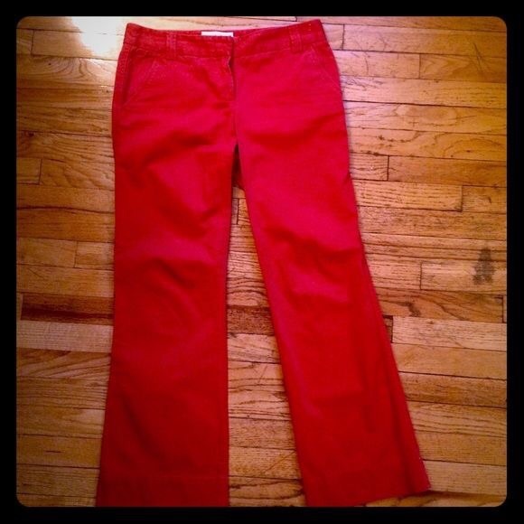 NWOT J.Crew Favorite Fit Red Chino Pants