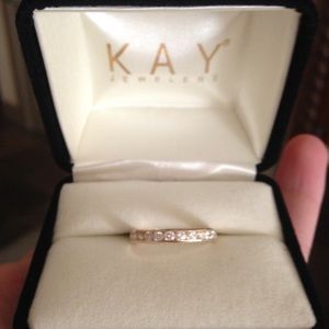 Kay's yellow gold band 1/2 carat diamonds