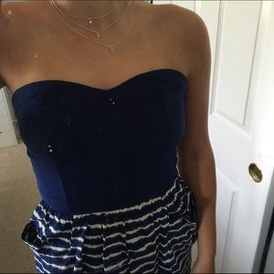 Navy and White Striped Summer Dress
