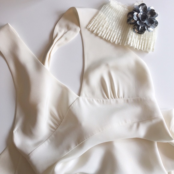 Stunning JCrew ivory silk halter wedding dress
