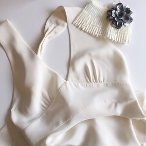 Stunning JCrew ivory silk halter wedding dress