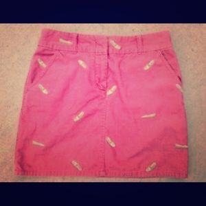 J.Crew Pink Embroidered Corduroy Skirt