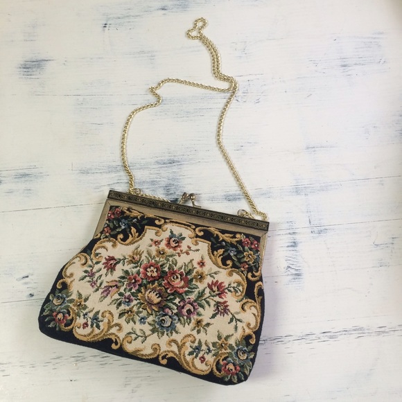 Vintage Handbags - Vintage Tapestry Crossbody Handbag
