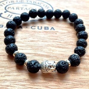 Hot Trend! Lava Silver-tone Buddha Charm Bracelet