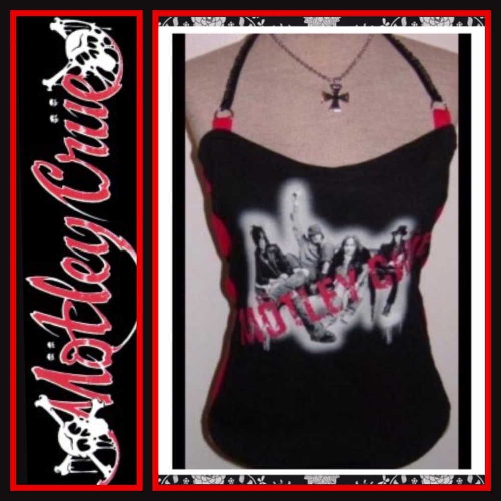 OOAK reconstructed DIY Motley Crue Halter top