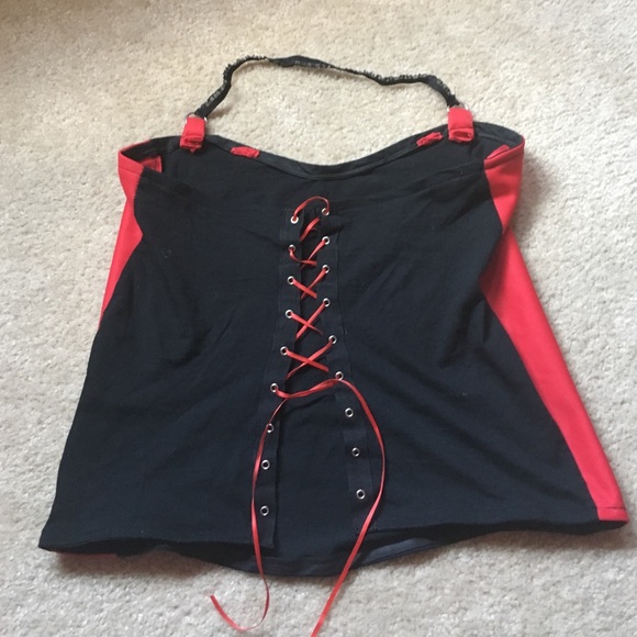 OOAK reconstructed DIY Motley Crue Halter top - Picture 4 of 5