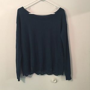 Long Sleeve American Eagle Shear Lace Back Sweater